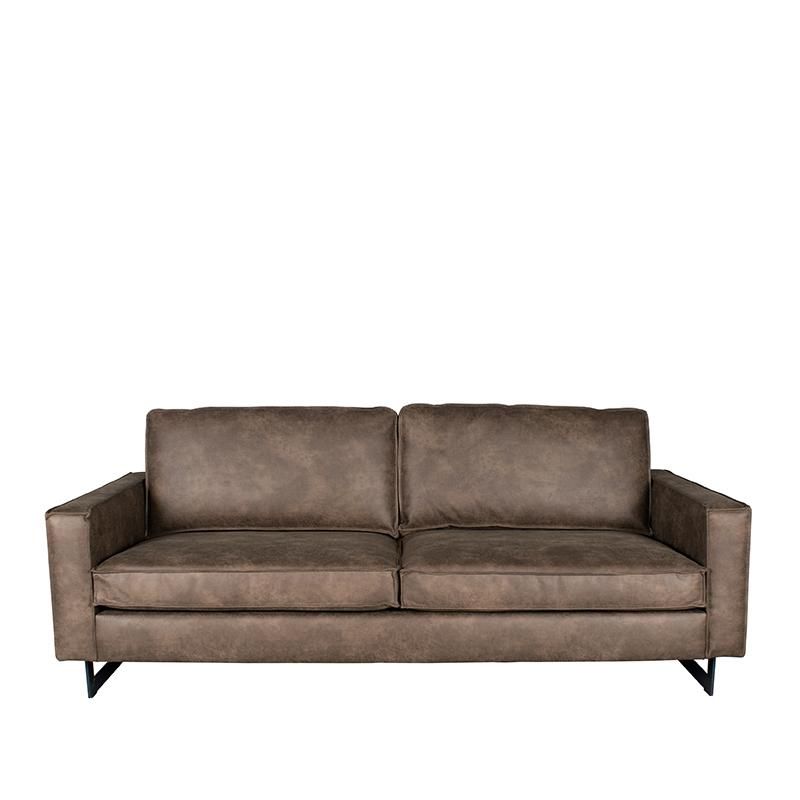 Bank_Arezzo_3 Zits_Taupe_Leder_Vooraanzicht