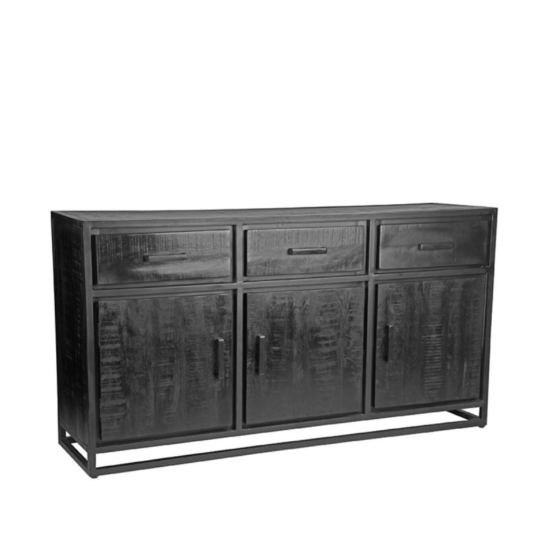 Dressoir_Chili_Zwart_Mangohout_170x45x90_cm_Perspectief