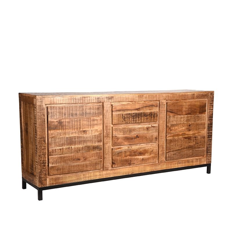dressoir_ghent_rough_mangohout_zwart_metaal_190x45x87_cm_3_lades_2_kasten_perspectief_1_